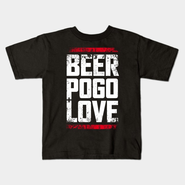 beer, pogo & love black dirt Kids T-Shirt by manuvila